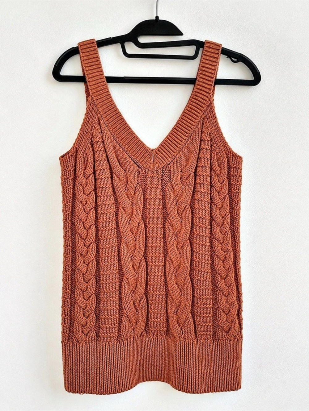 Banana Republic Cable Knit Sweater Tank in Brown XS Like New